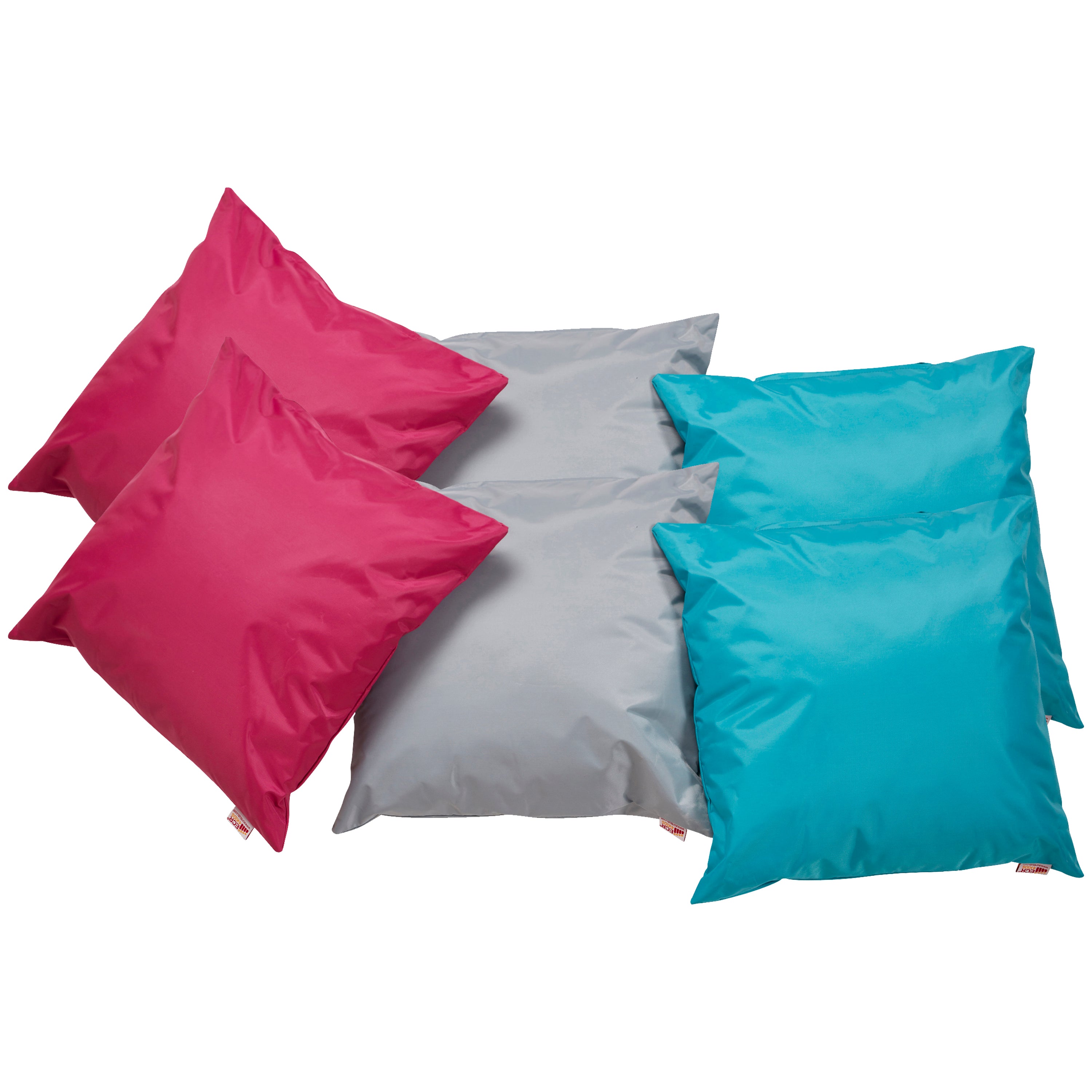 Floor Pillow Set Colorful Flexible Seating Cushions 17in x 17in 6 P