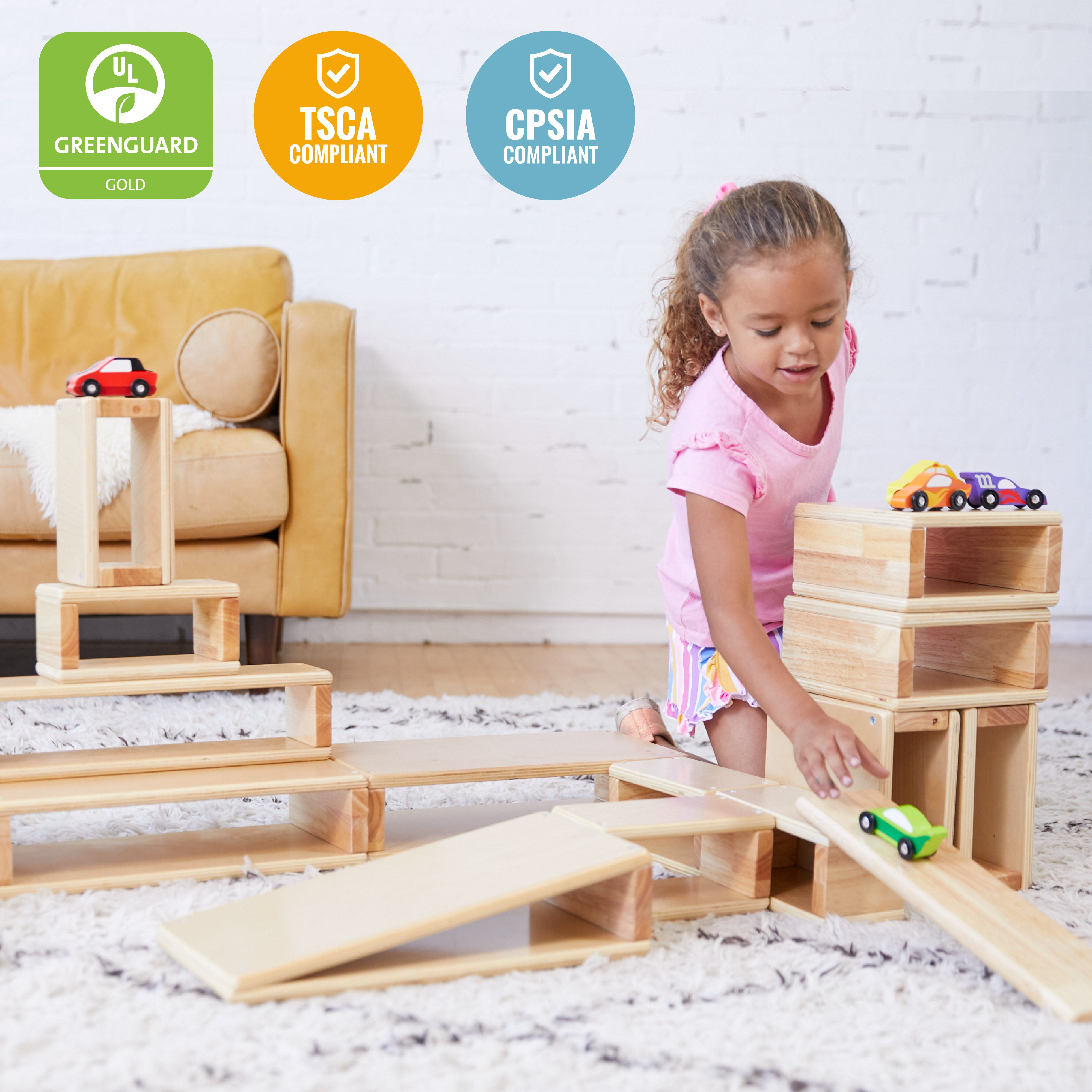 Hollow Block Set, Wooden Toys, 18-Piece