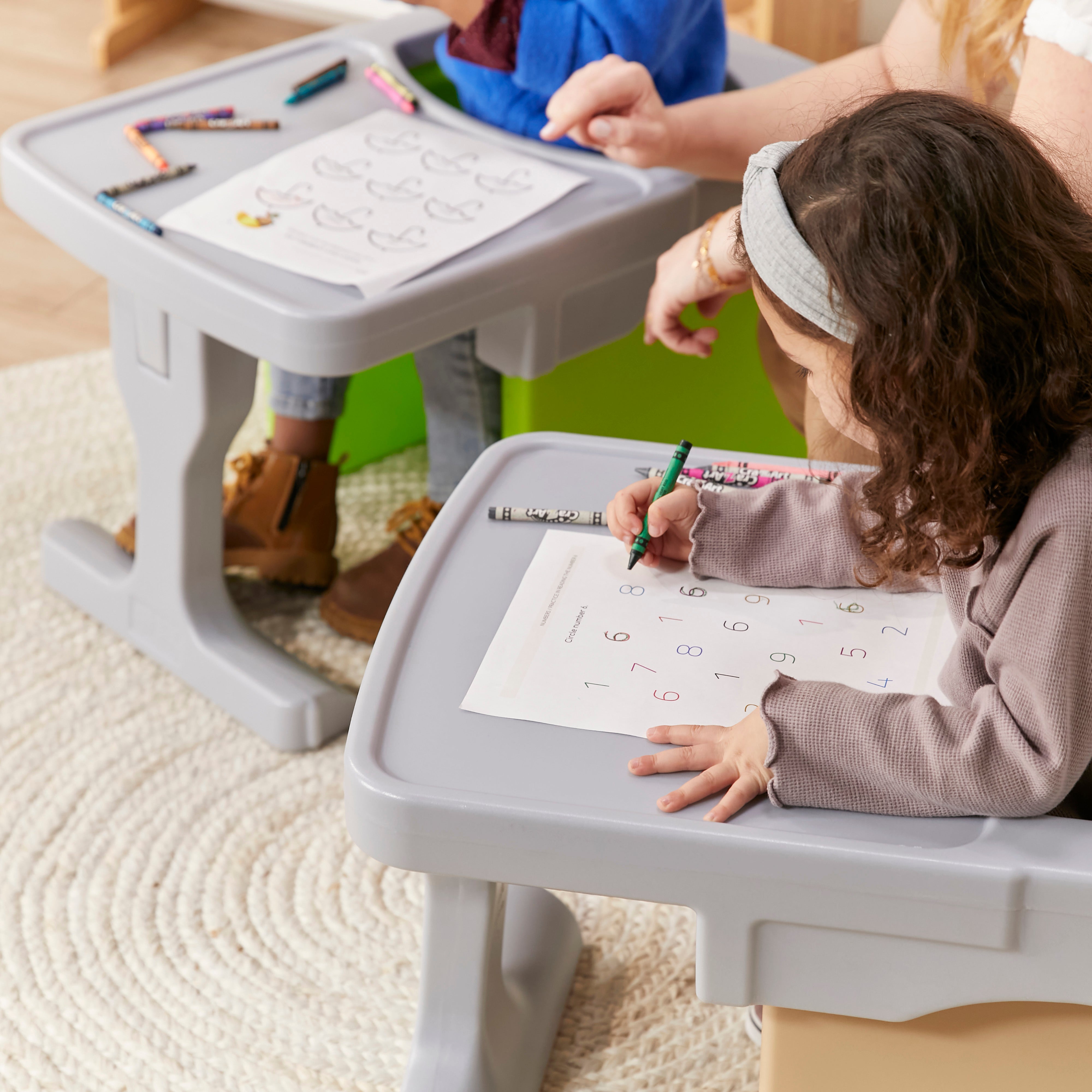 Tri-Me Cube Chair Desk, Kids Furniture, Light Grey