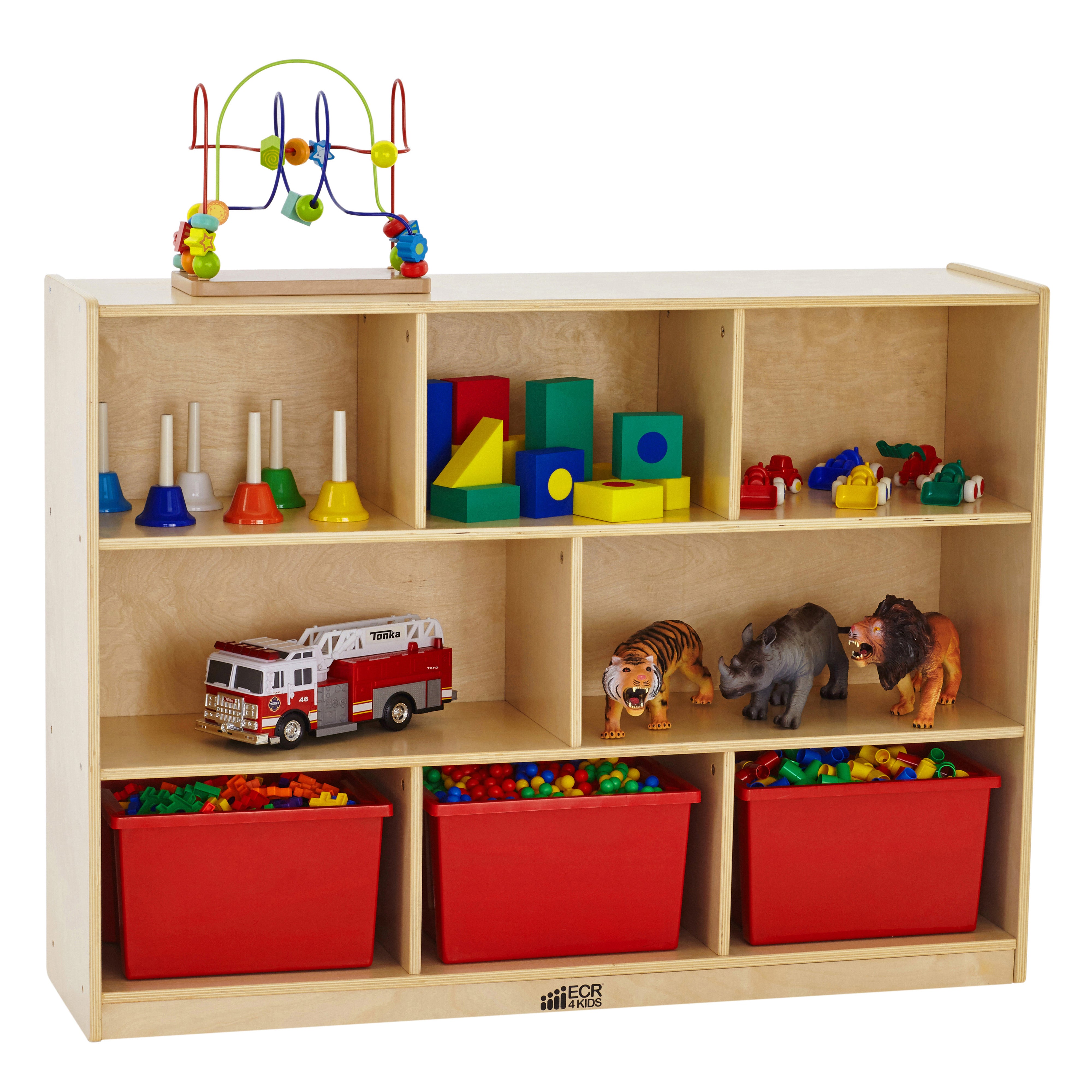 Deals ECR4Kids-ELR-0421 Birch 8-Section School Classroom Storage Cabinet with Casters,