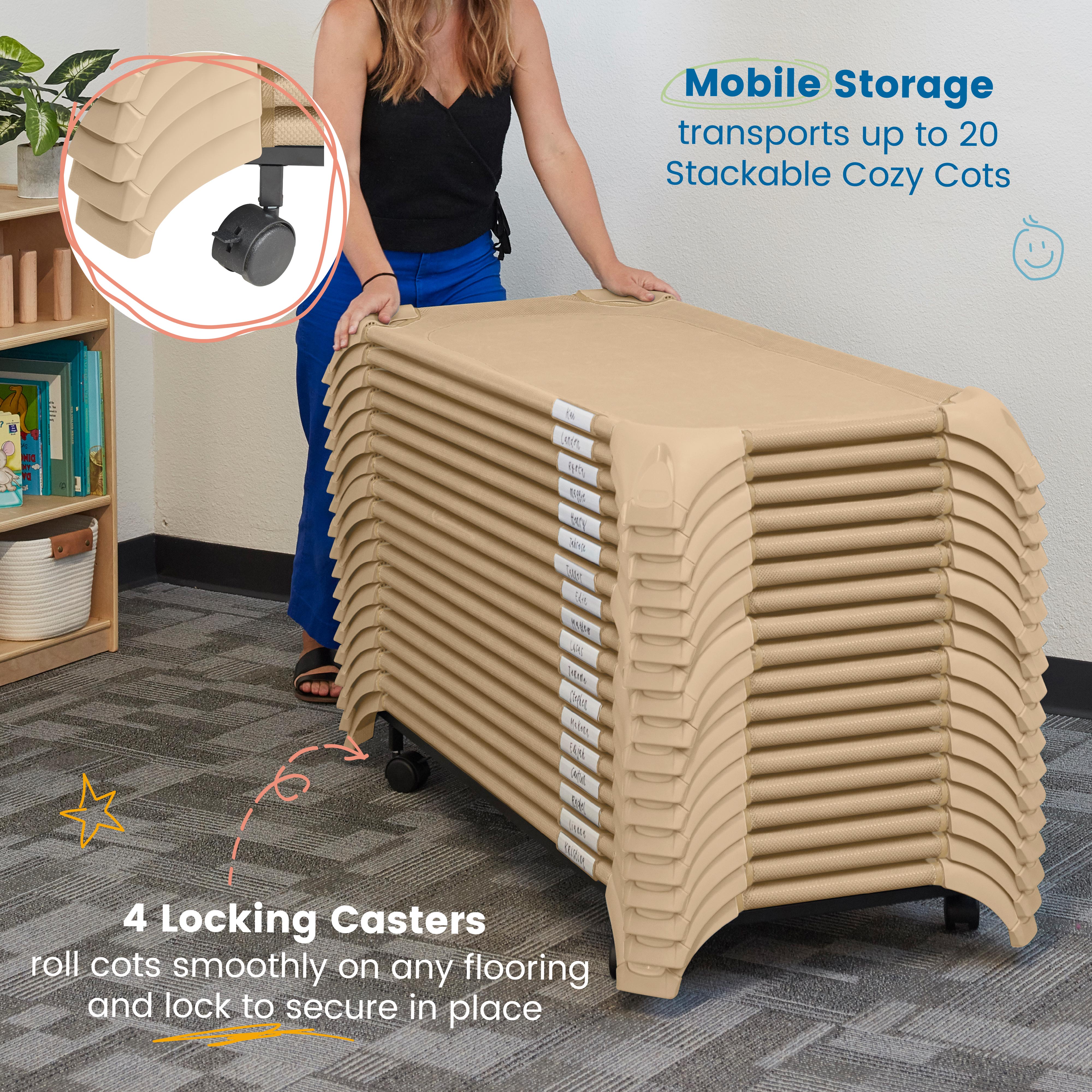 Cozy Cot Trolley with 6 Stackable Cozy Cots with Storage