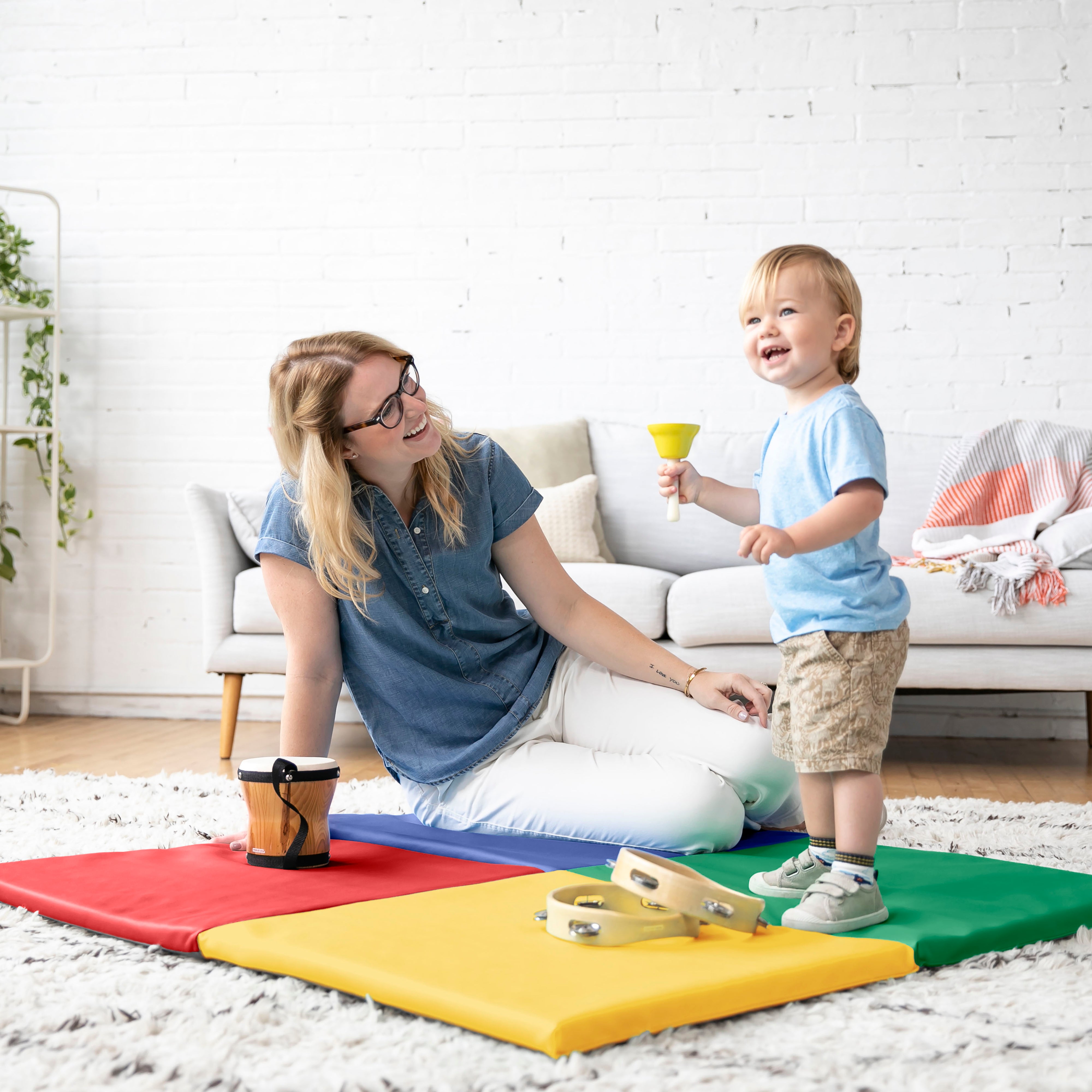 Fold-N-Go Activity Mat and Patchwork Toddler Foam Block Playset