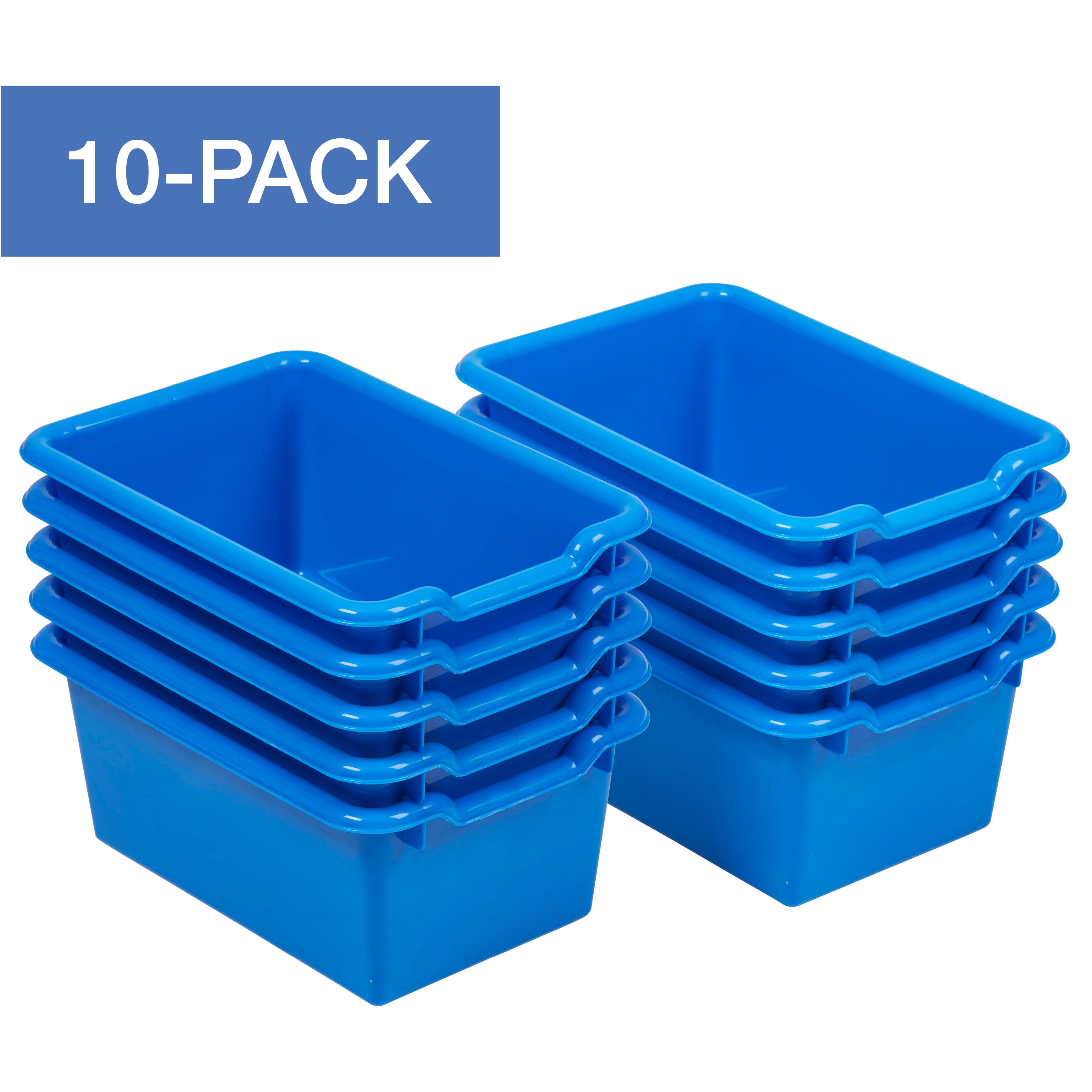 Scoop Front Mulitpurpose Storage Bins, Cubby Compatible, 10-Pack