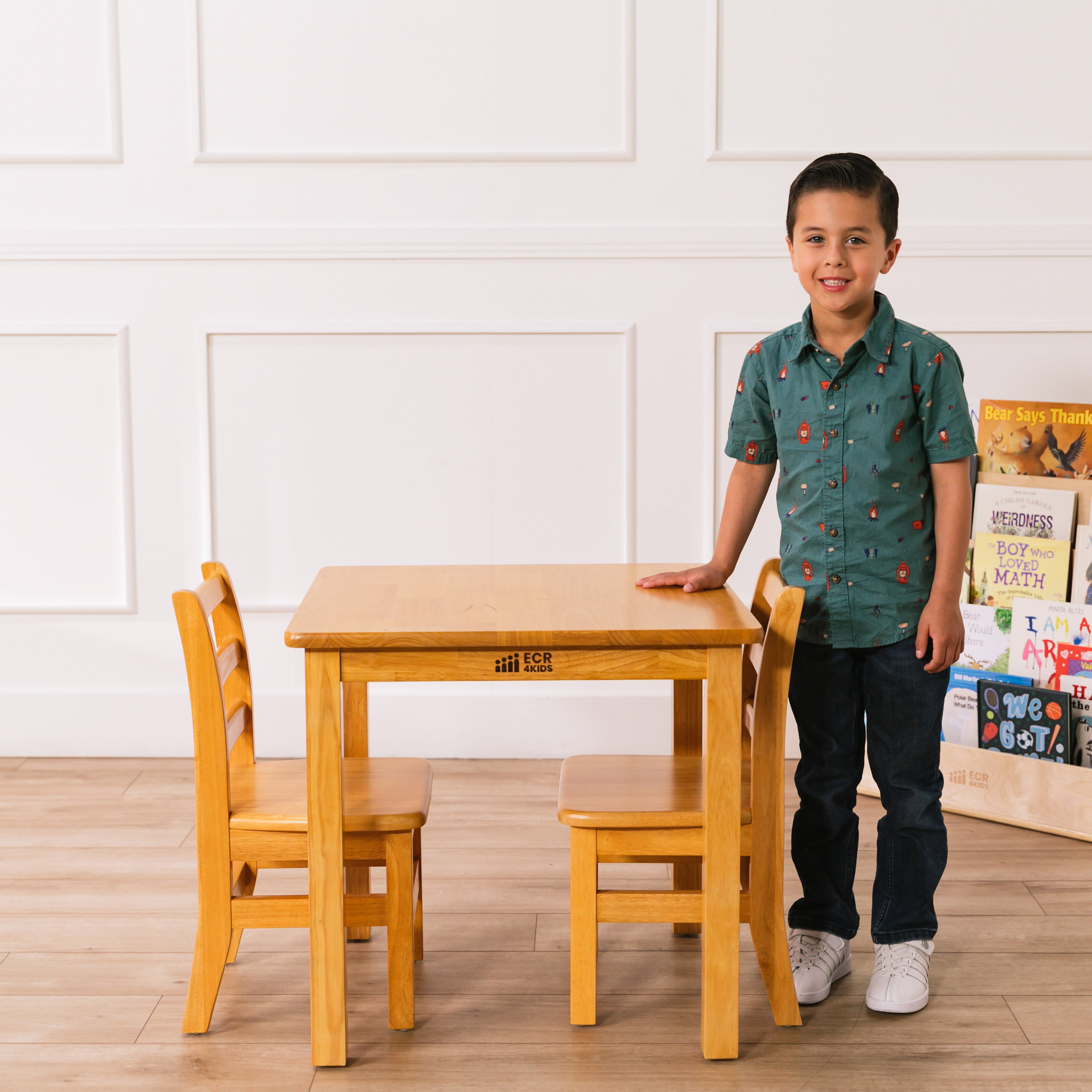 Kids wooden table best sale