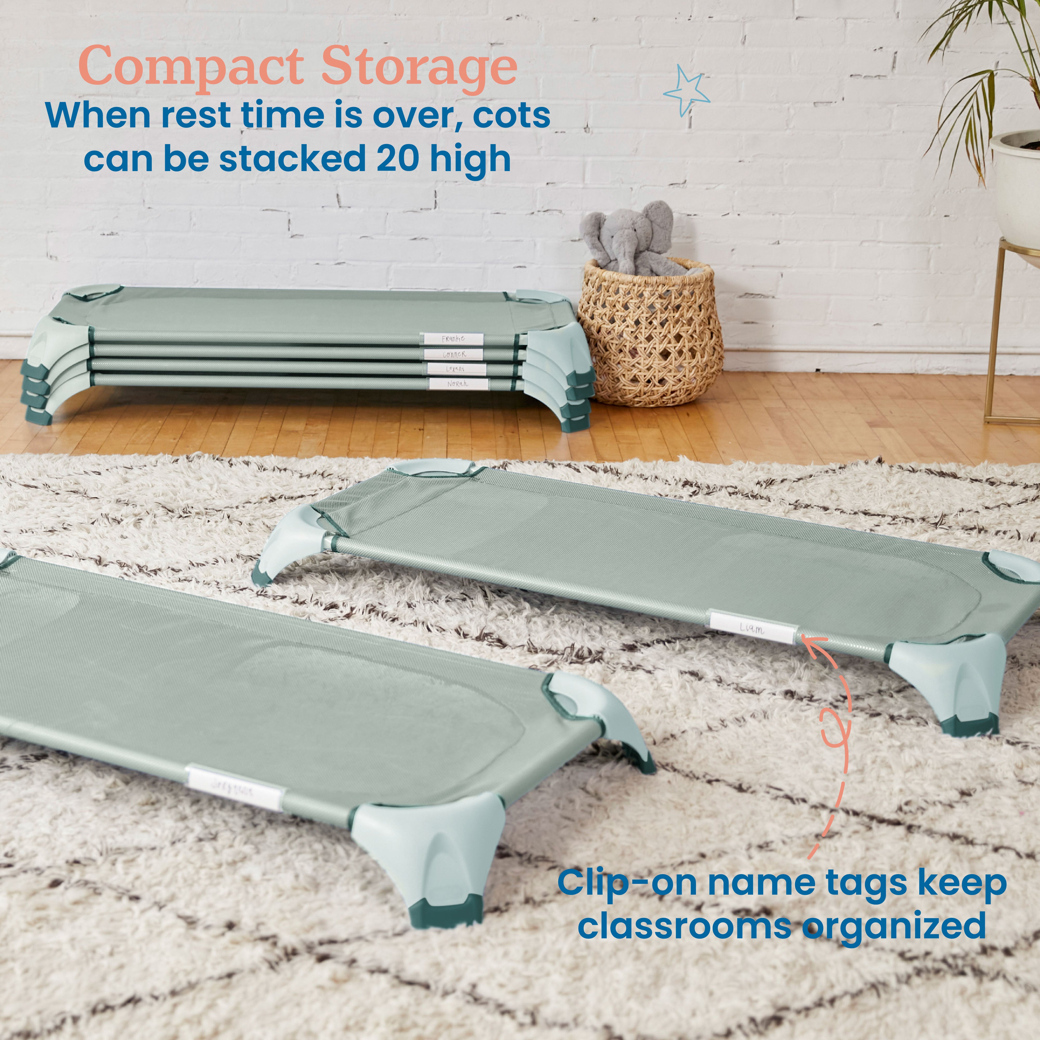 Stackable Cozy Cot with Blanket and Pillow Storage Ready to Assemble