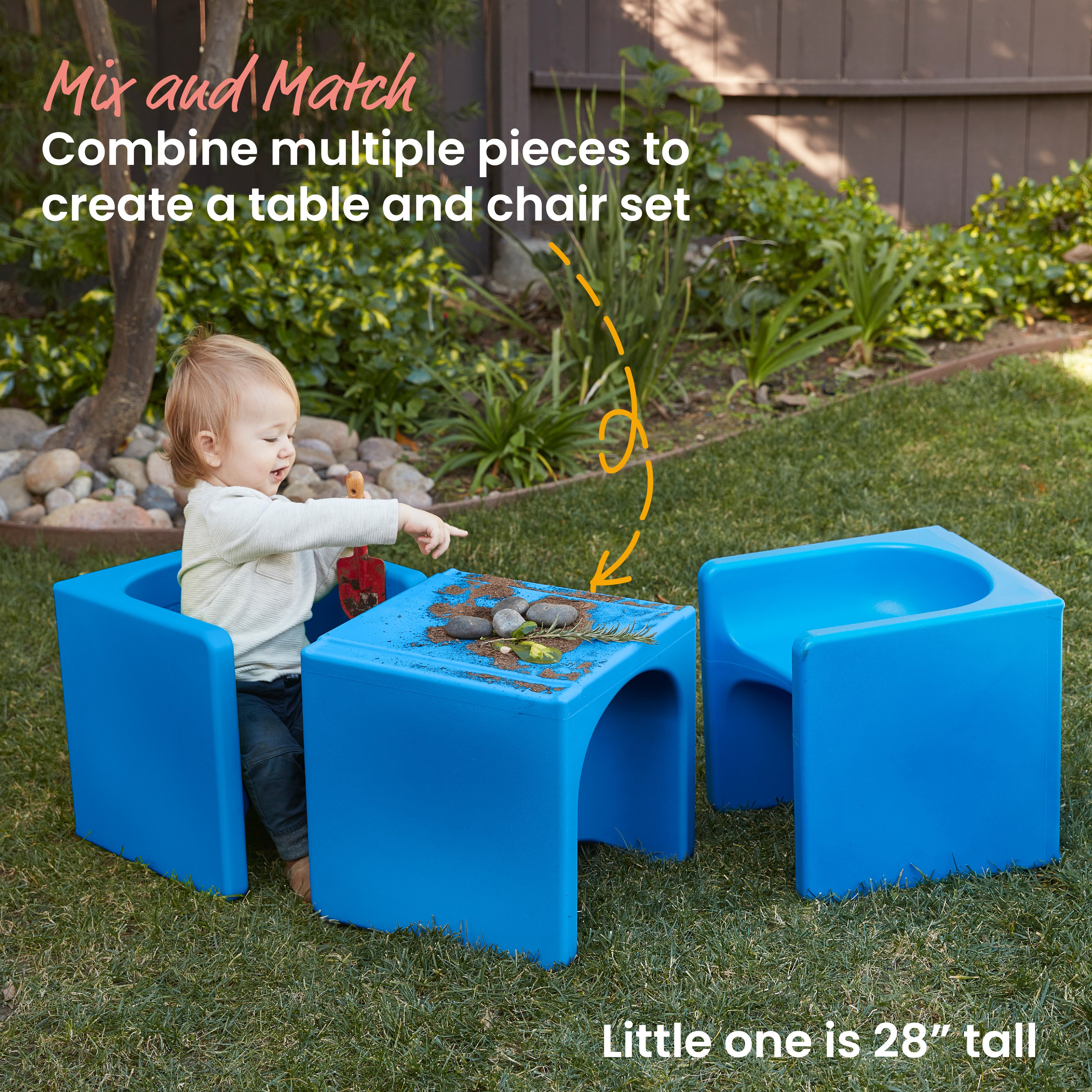 Tri-Me 3-In-1 Cube Chair, Kids Furniture, 4-Piece