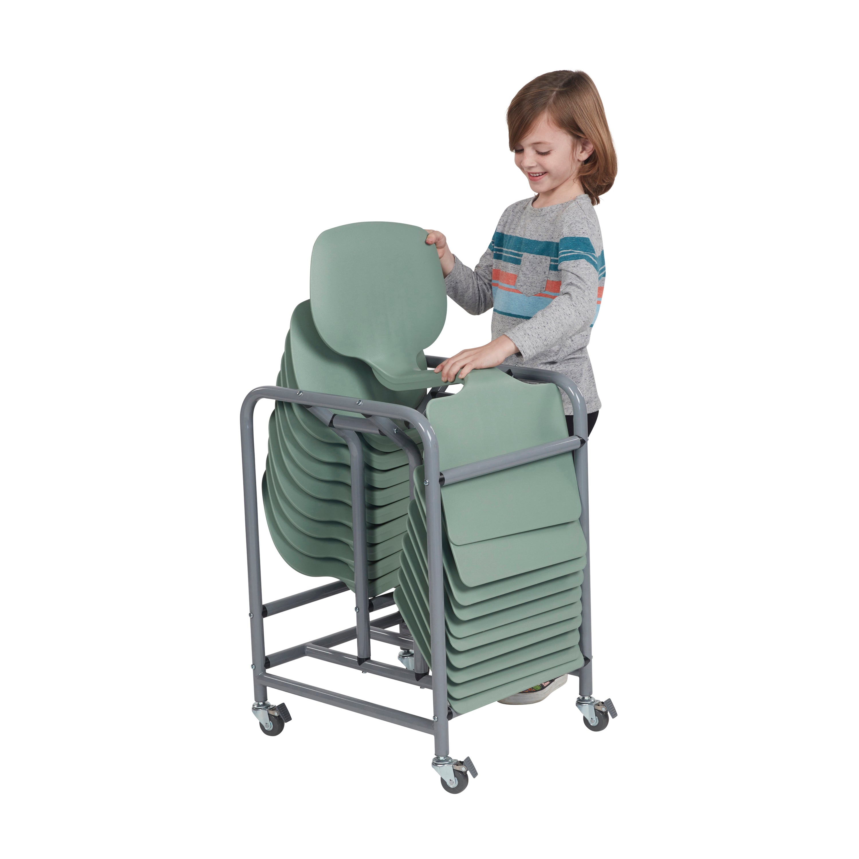 The Surf Storage Rack, Stores 10 Portable Lap Desks, Cart with Rolling and Locking Casters