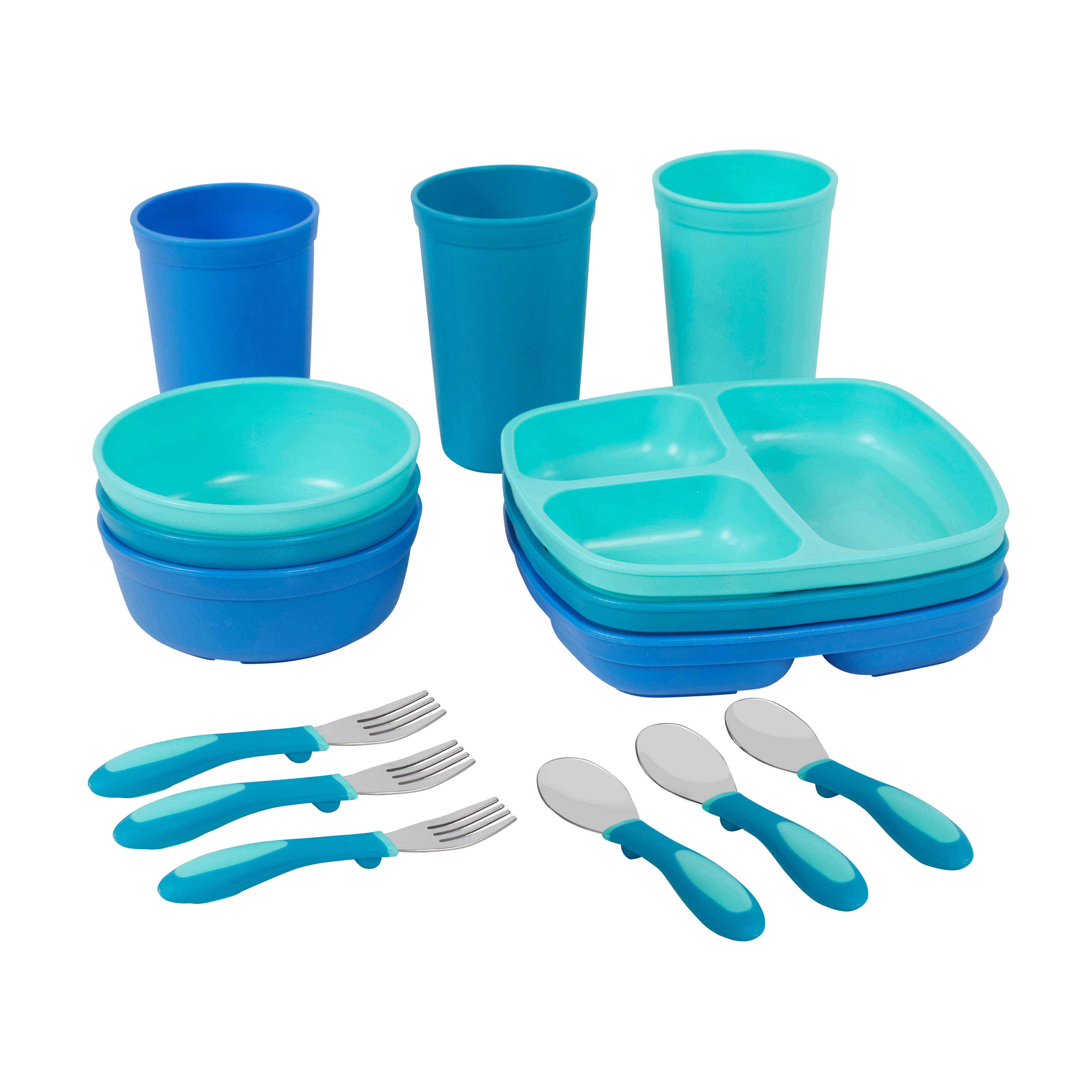 My First Meal Pal Toddler Tableware and Utensils Set, BPA-Free and Dishwasher Safe, 15-Piece