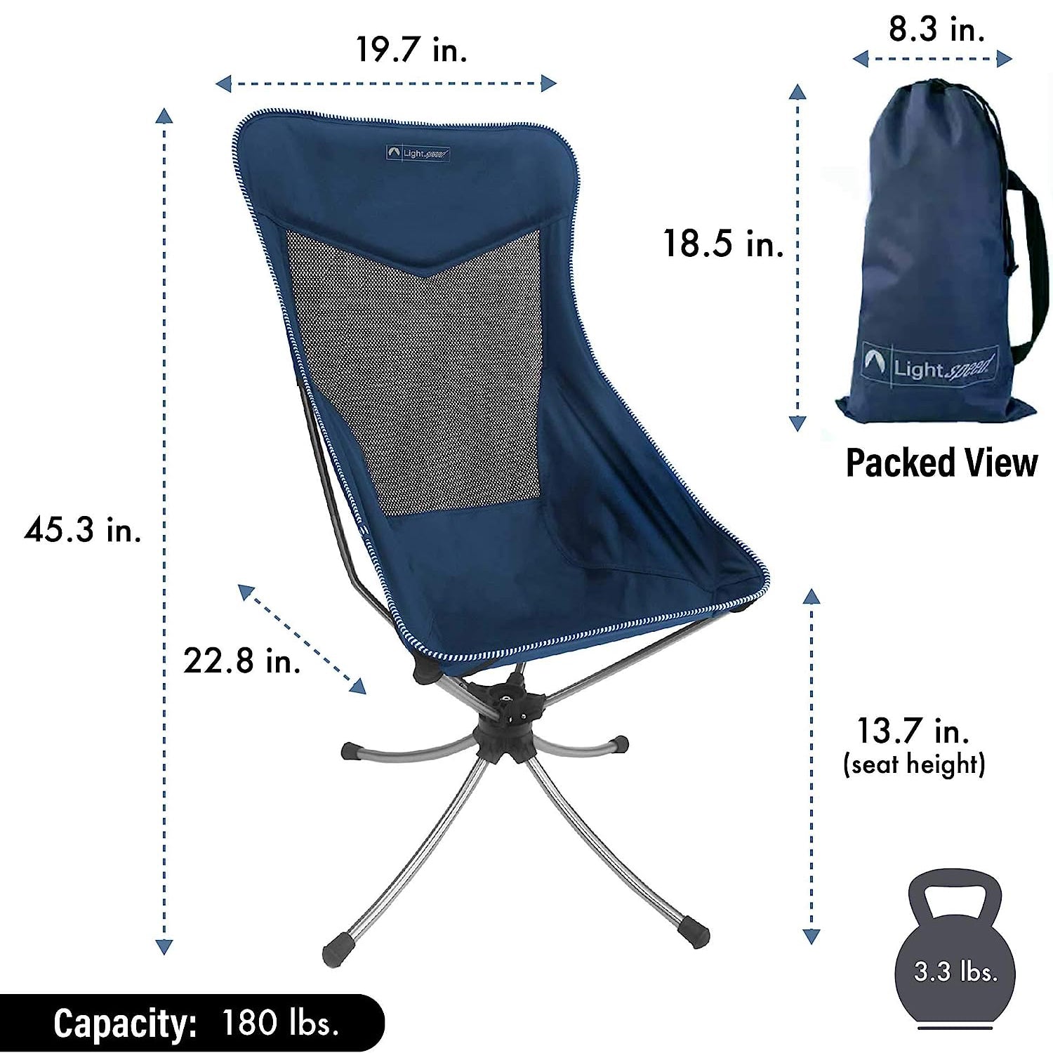 Tall Swivel Camp Chair