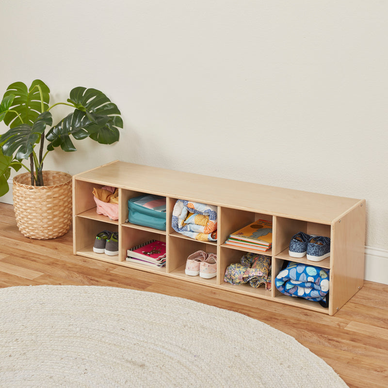 Streamline 10 Cubby Tray Storage Cabinet, 2x5, Classroom Furniture